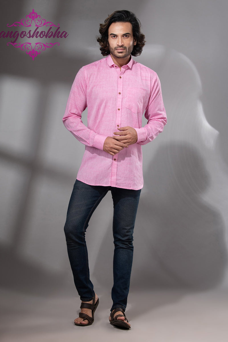 Blush Pink Cotton Men's Shirt