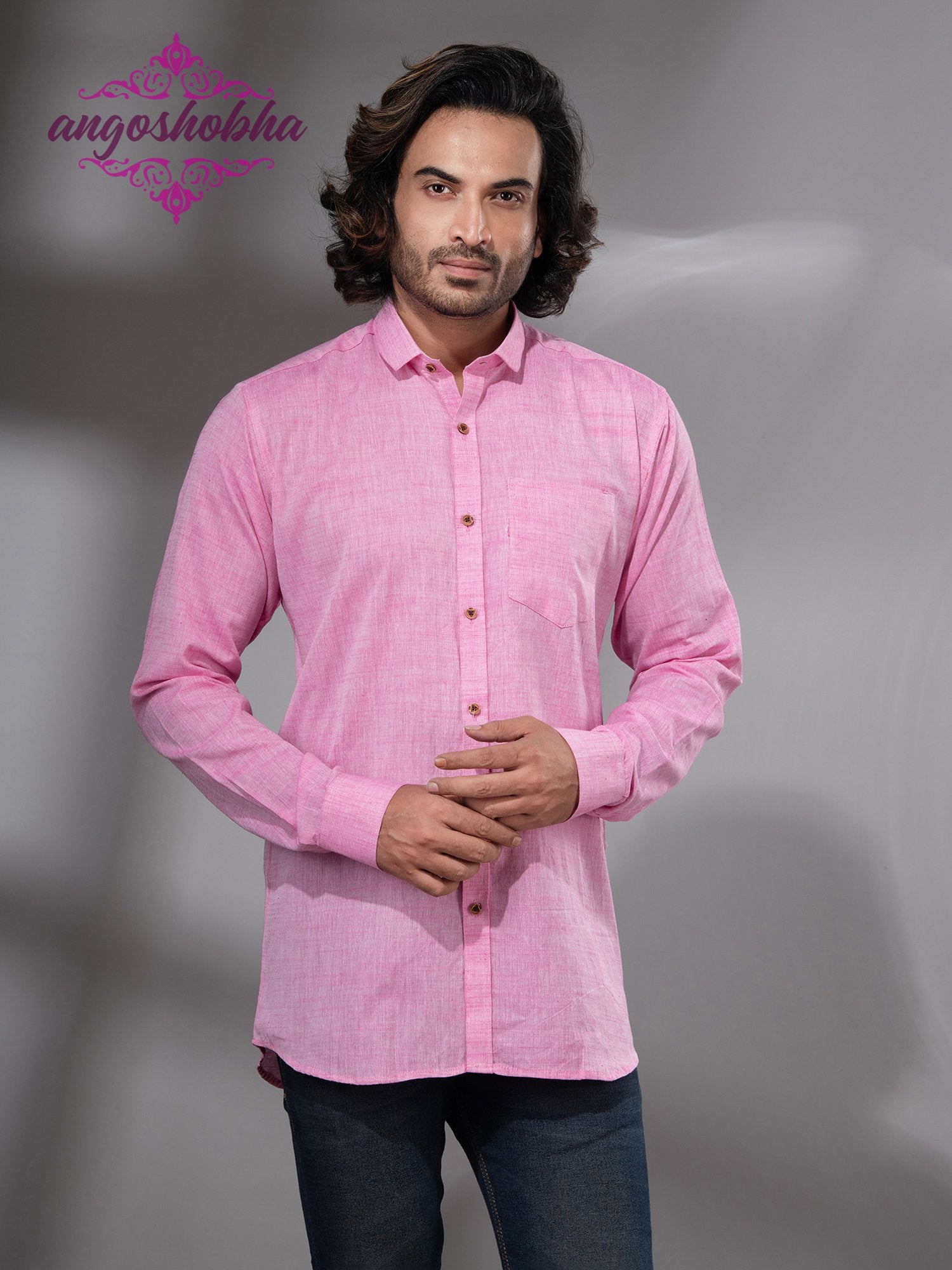 Blush Pink Cotton Men's Shirt