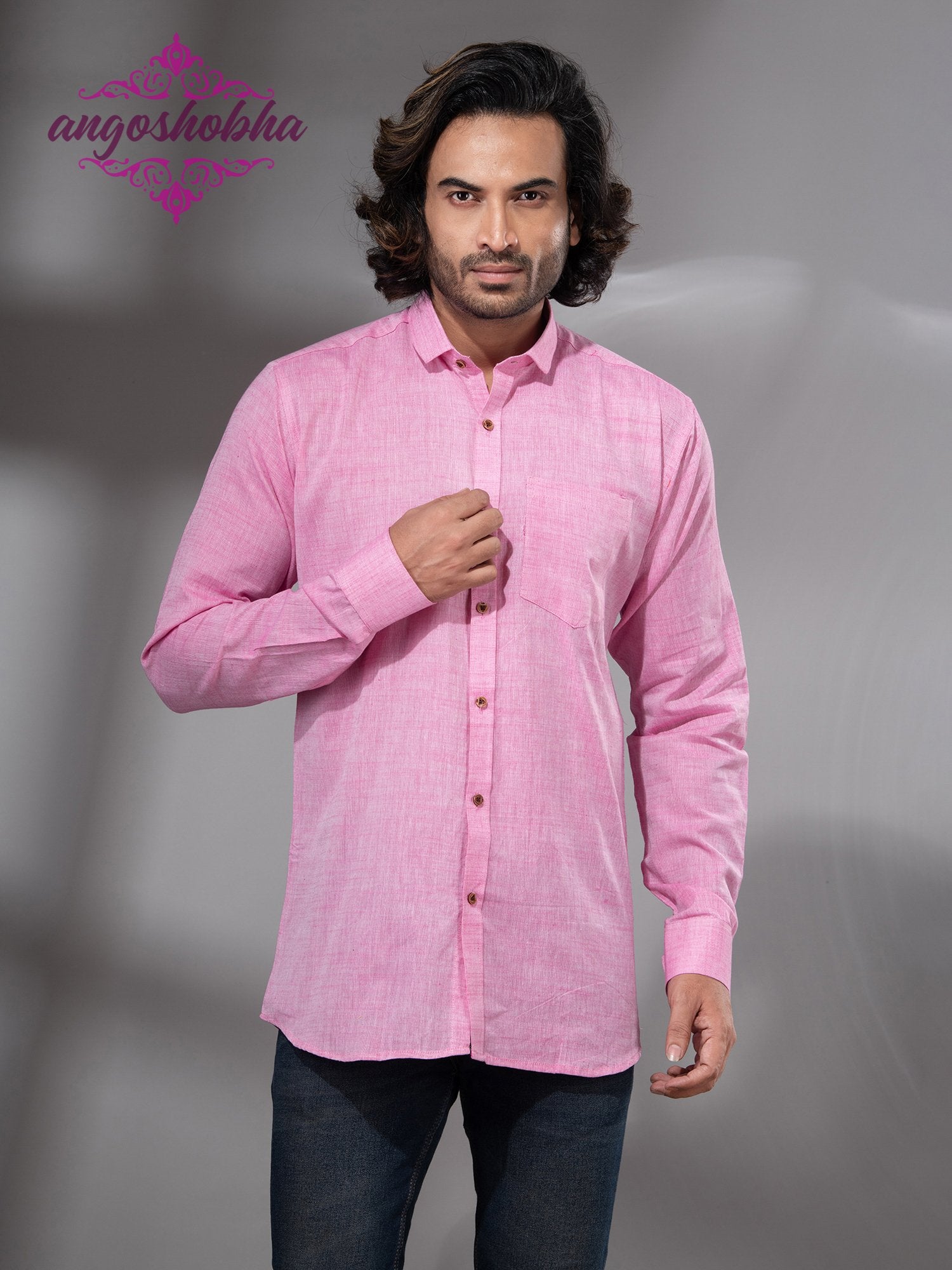 Blush Pink Cotton Men's Shirt
