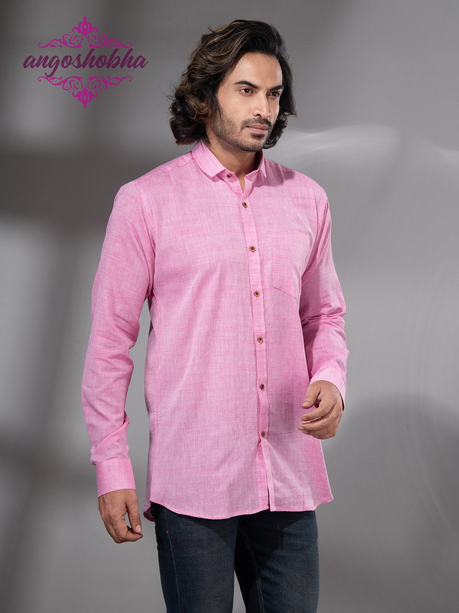Blush Pink Cotton Men's Shirt