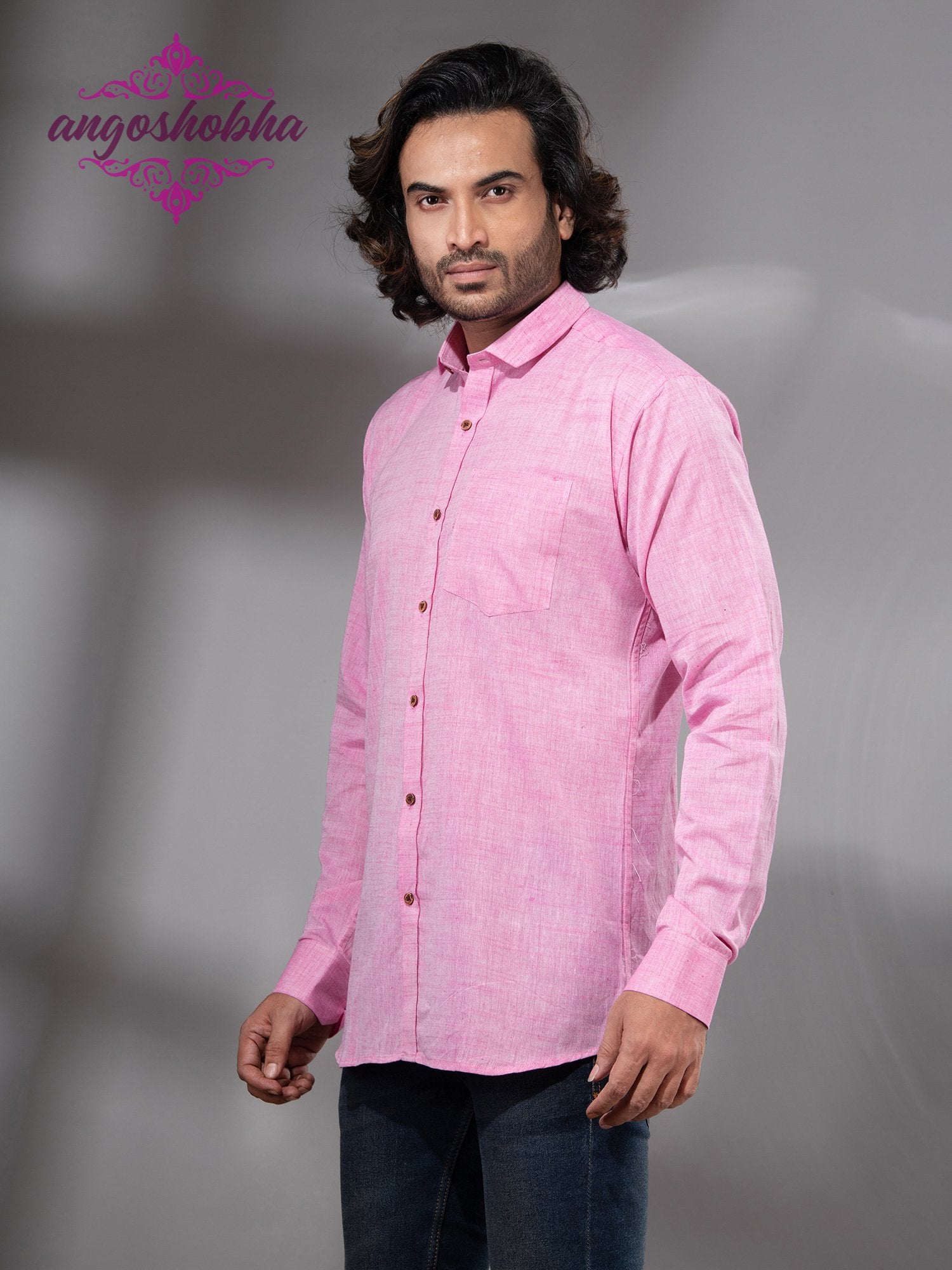 Blush Pink Cotton Men's Shirt