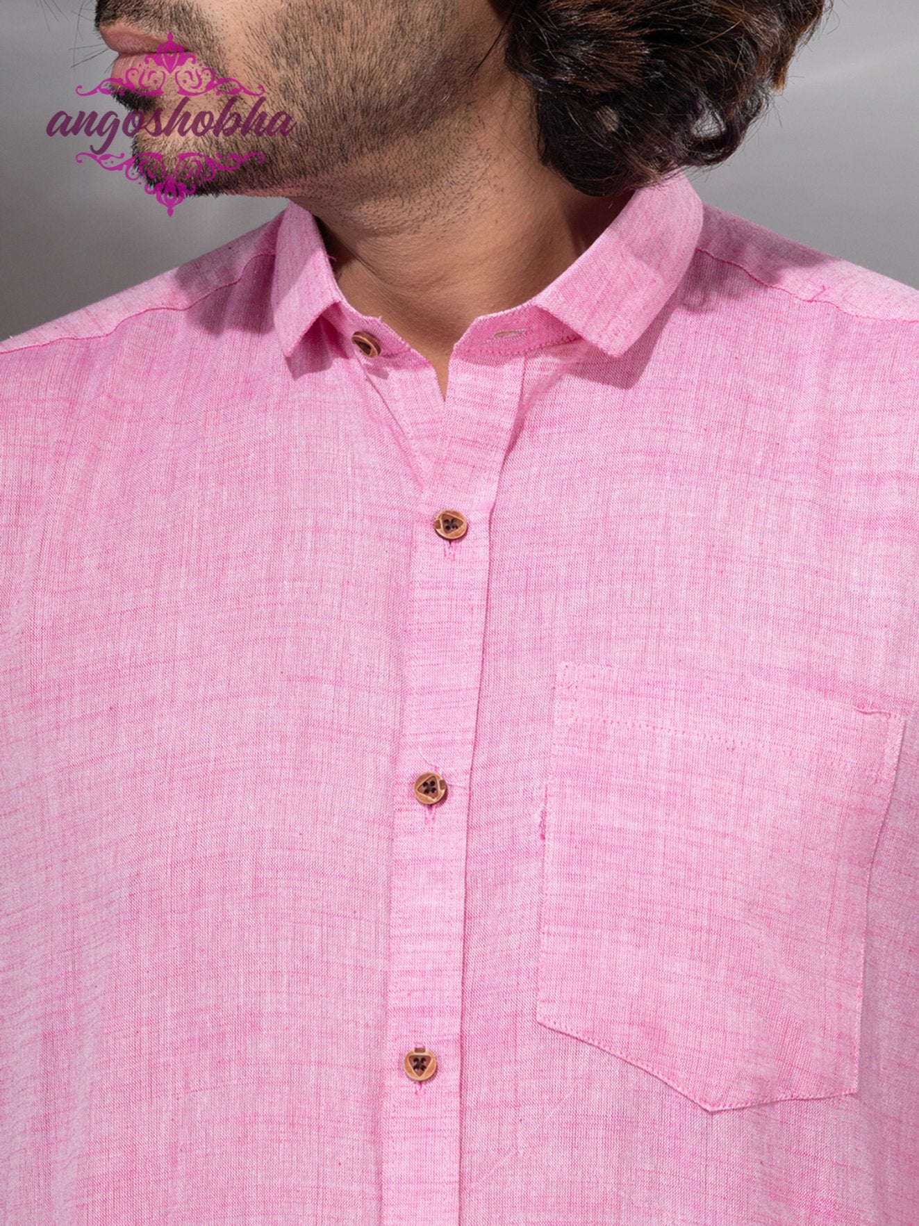Blush Pink Cotton Men's Shirt