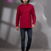 Red Cotton Men's Kurta