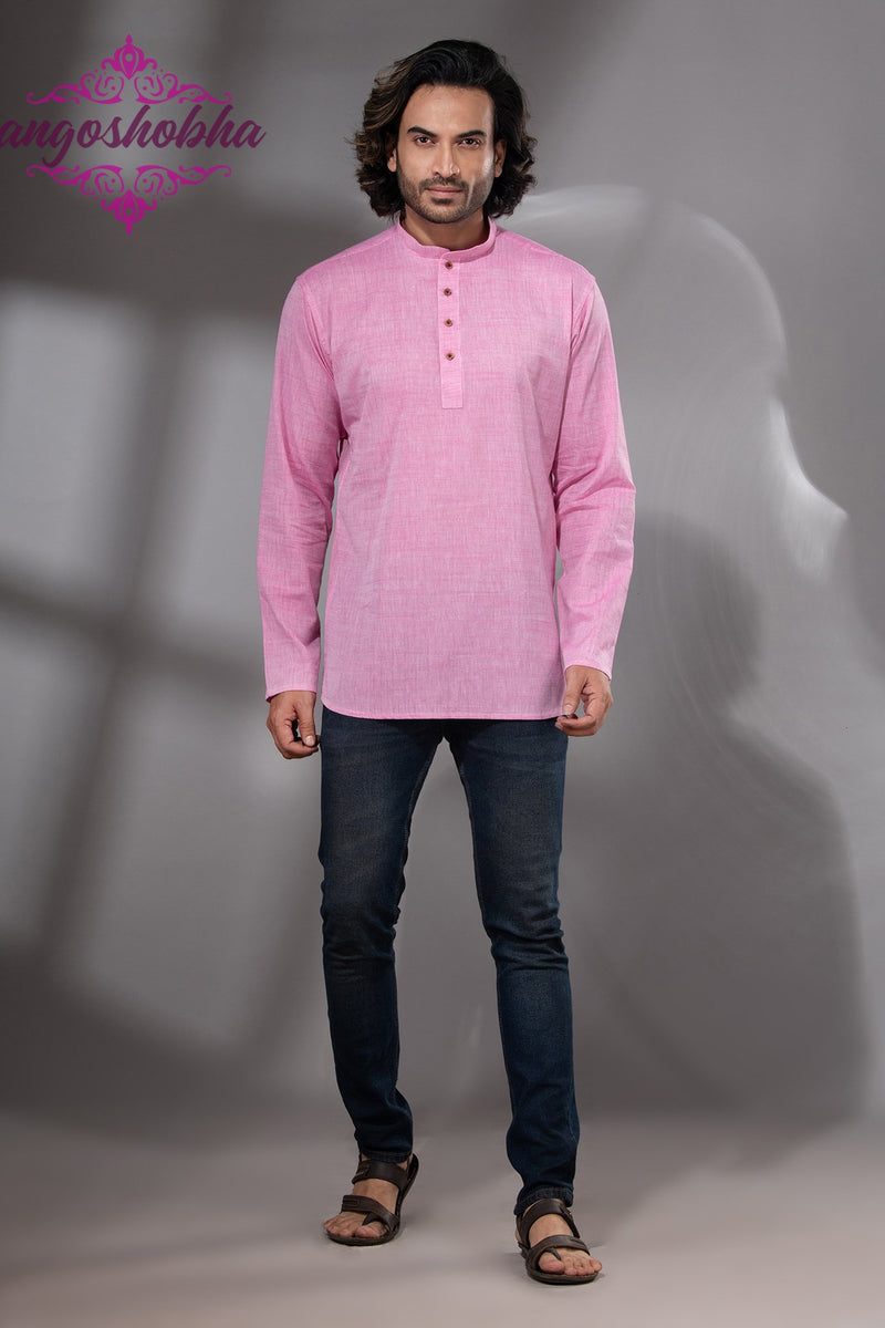 Blush Pink Cotton Men's Kurta
