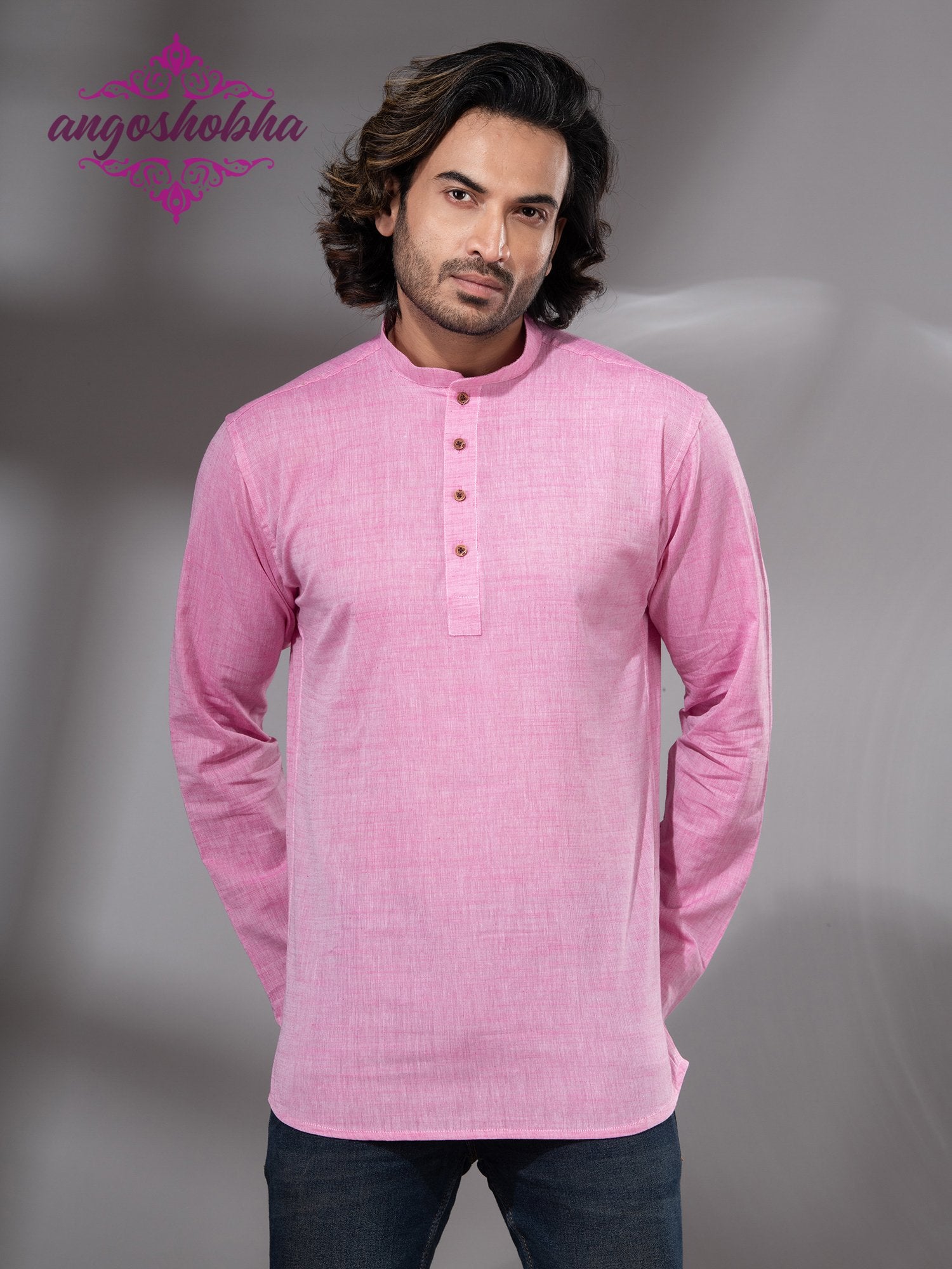 Blush Pink Cotton Men's Kurta