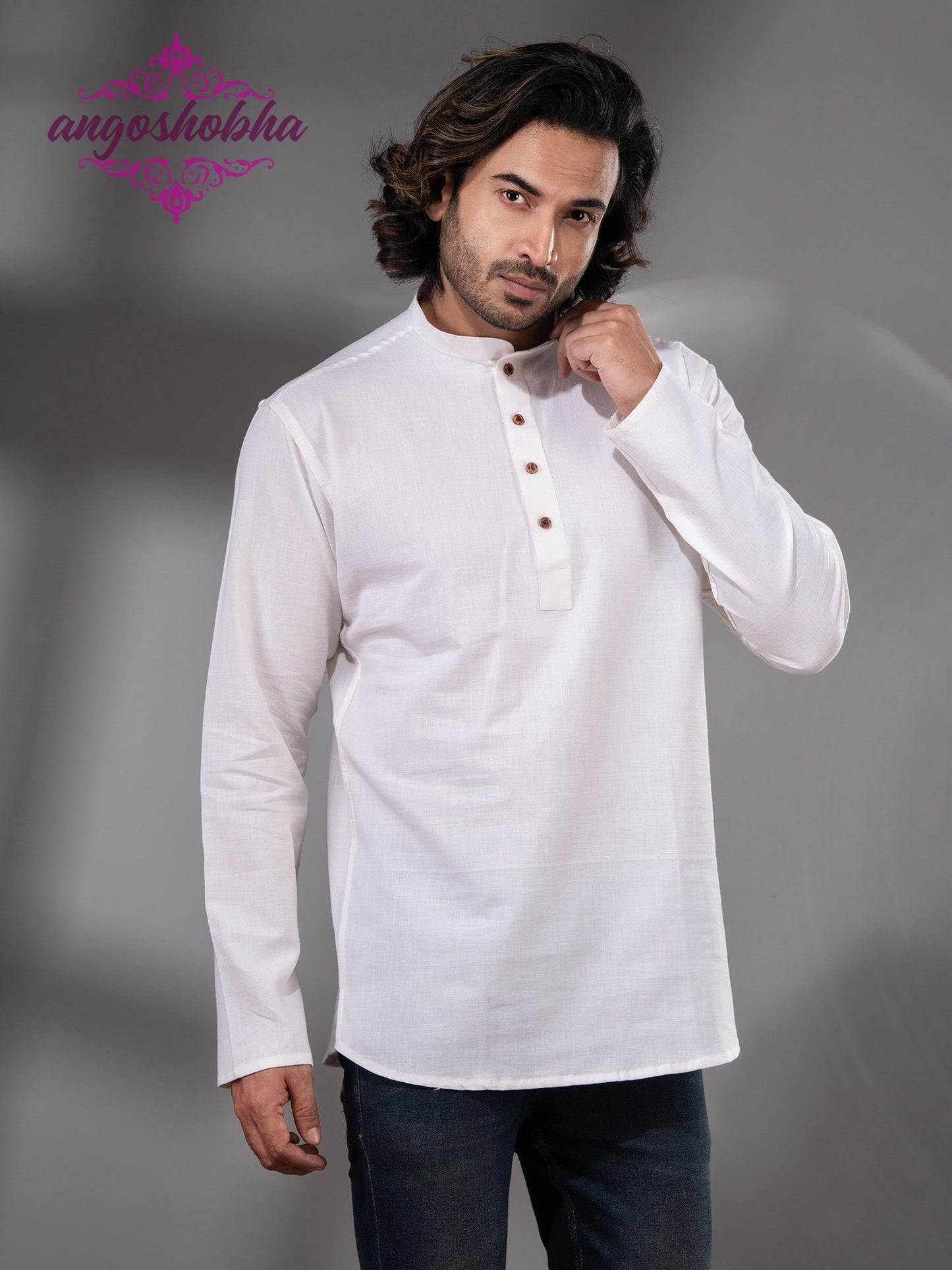 White Cotton Men's Kurta