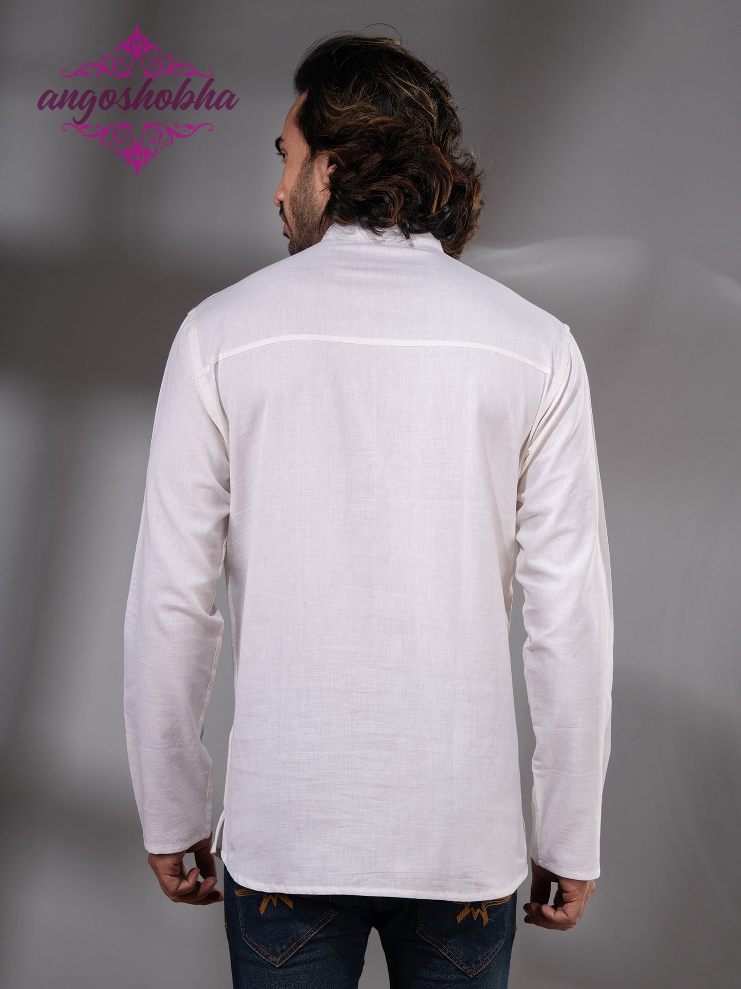 White Cotton Men's Kurta