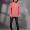 Peach Pink Cotton Men's Kurta
