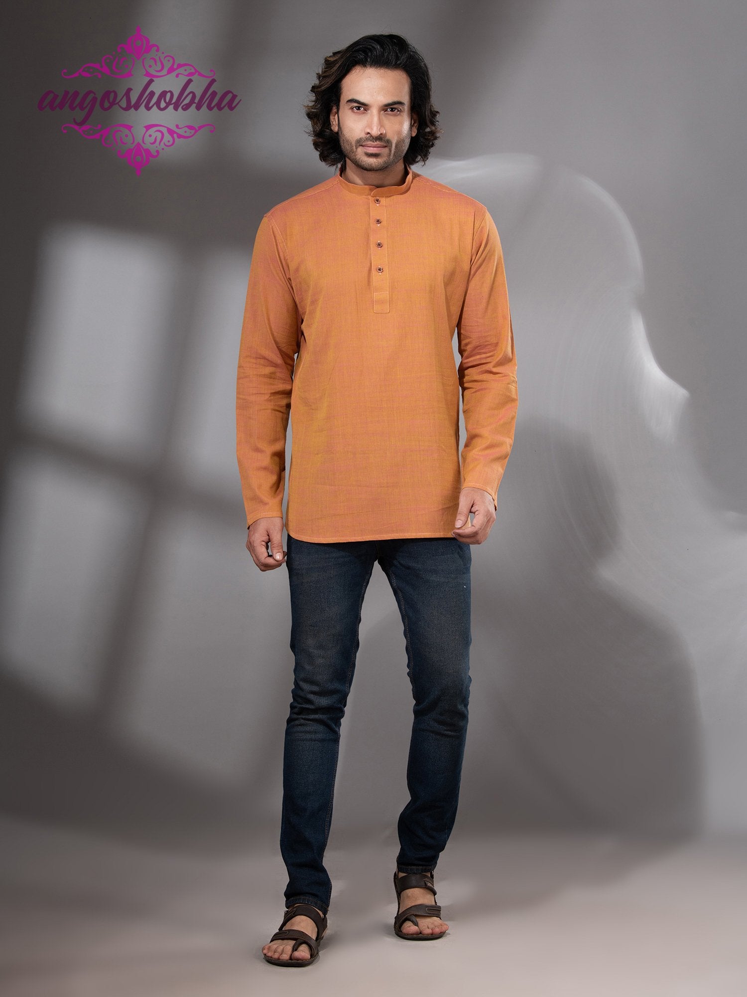 Mustard Cotton Men's Kurta