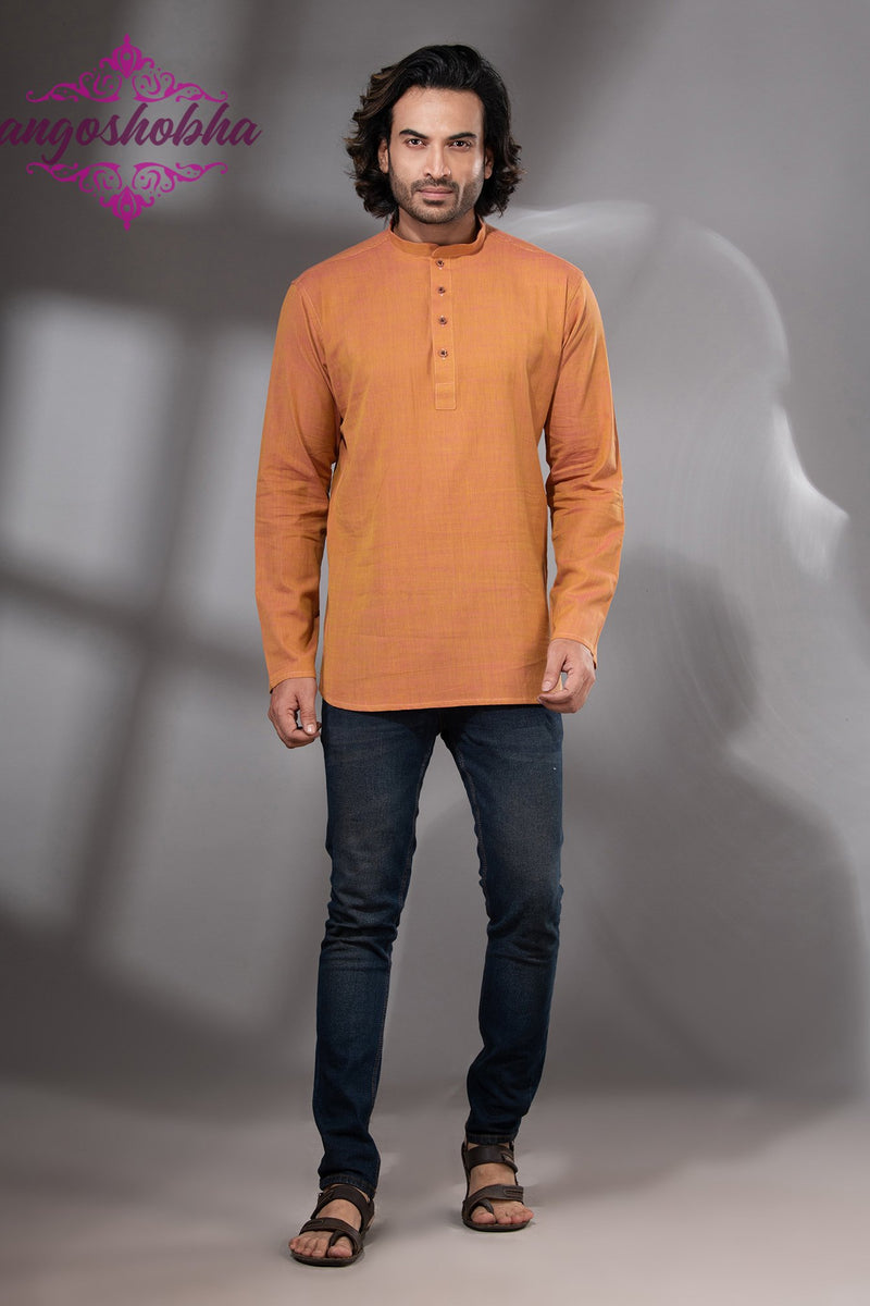 Mustard Cotton Men's Kurta