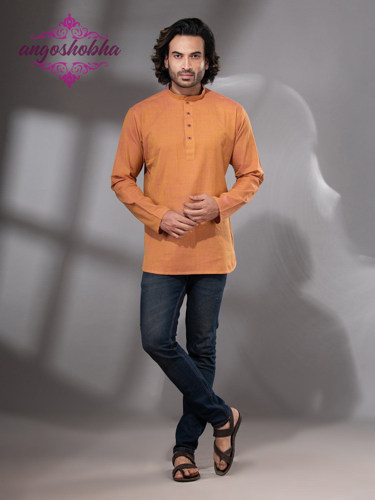 Mustard Cotton Men's Kurta