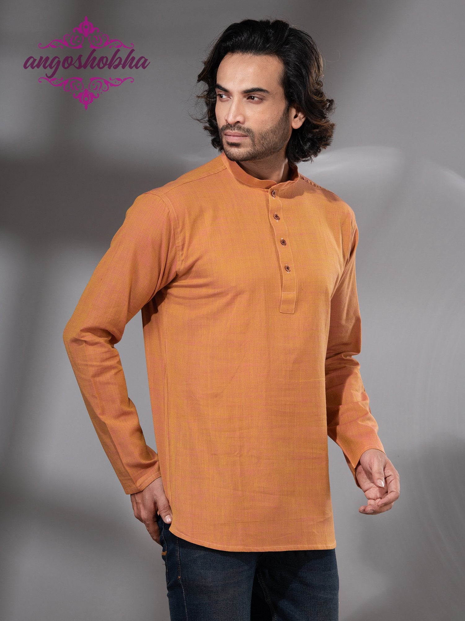 Mustard Cotton Men's Kurta