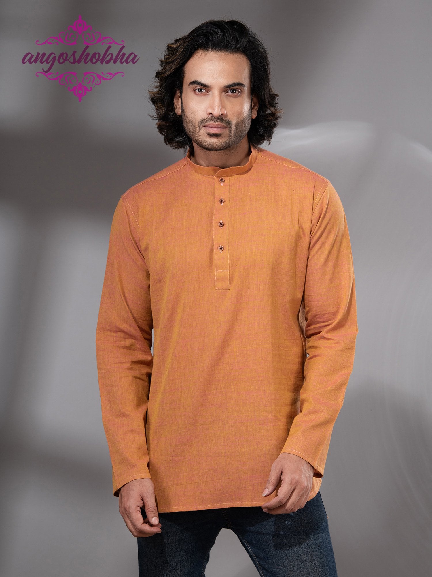 Mustard Cotton Men's Kurta
