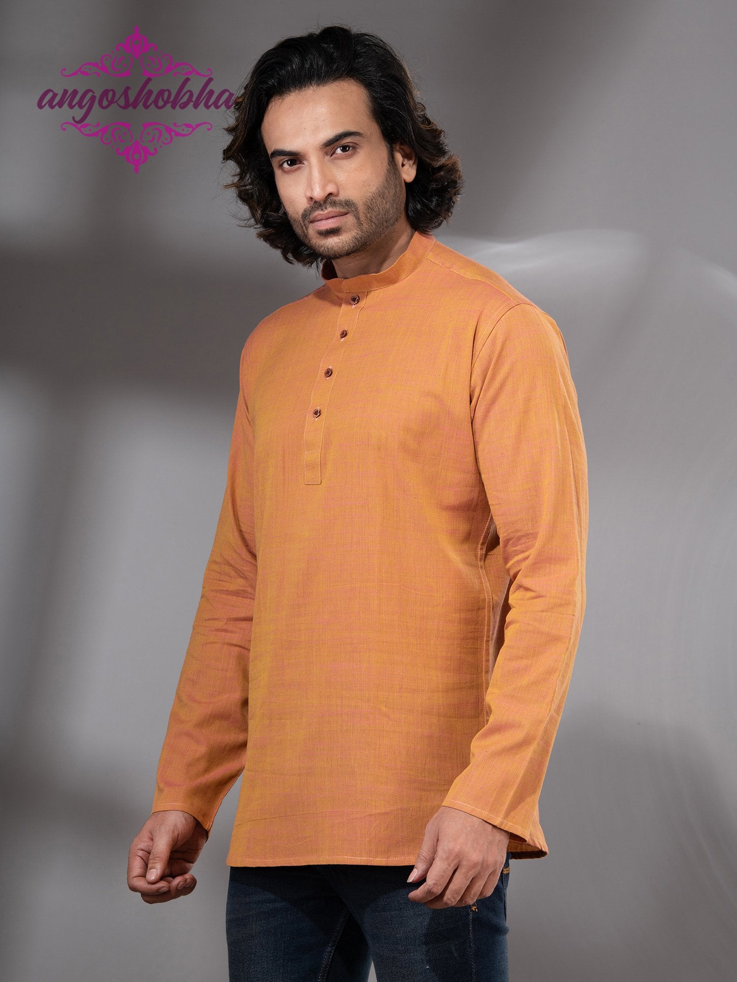 Mustard Cotton Men's Kurta