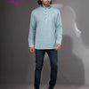 Cadet Blue Cotton Men's Kurta