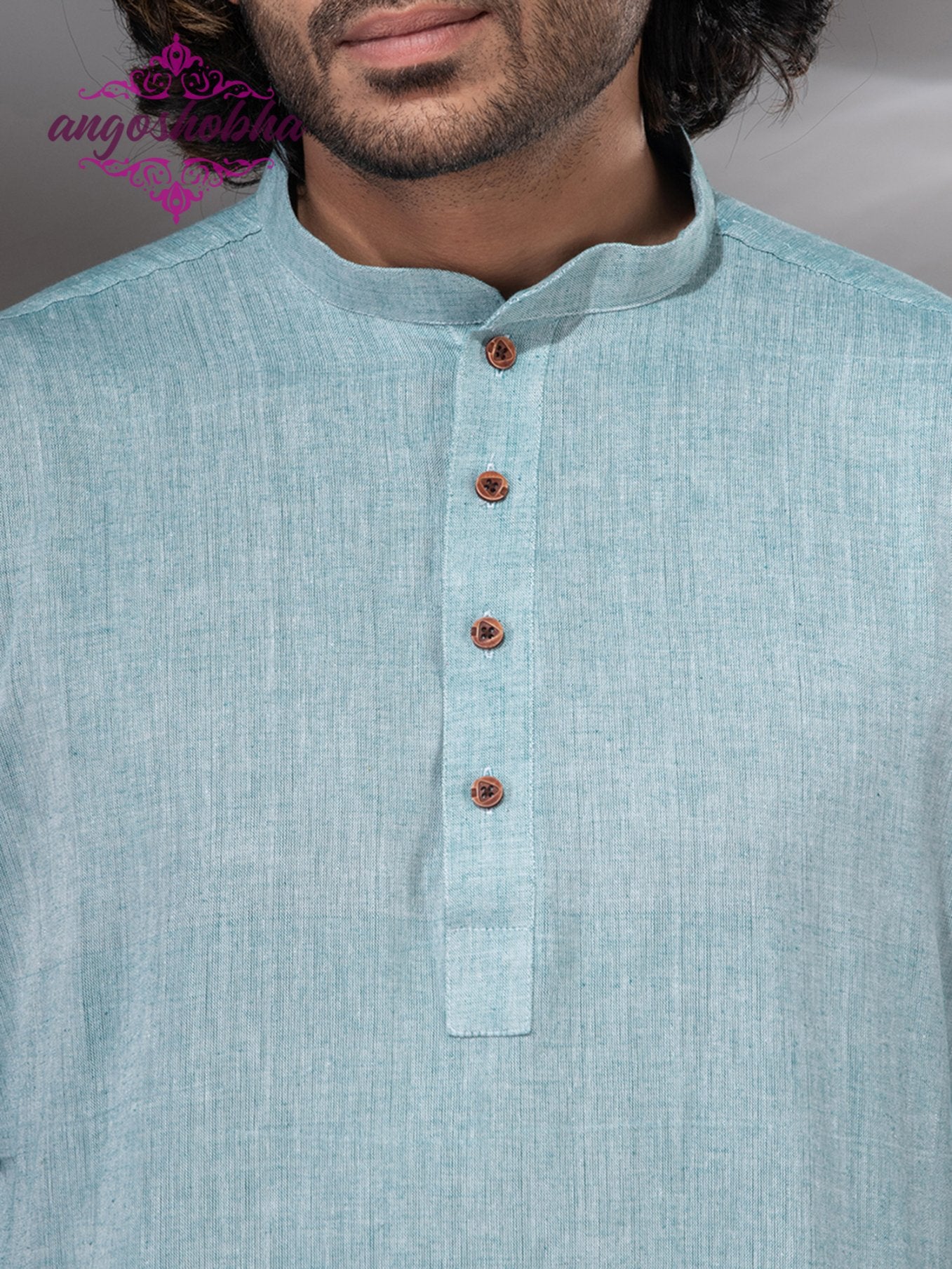 Cadet Blue Cotton Men's Kurta