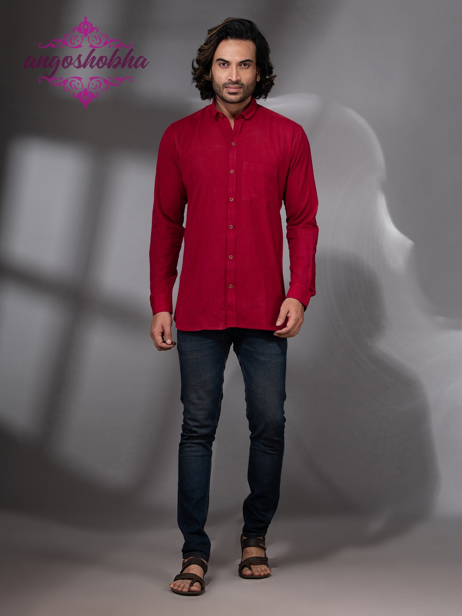 Red Cotton Men's Shirt