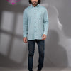 Cadet Blue Cotton Men's Shirt
