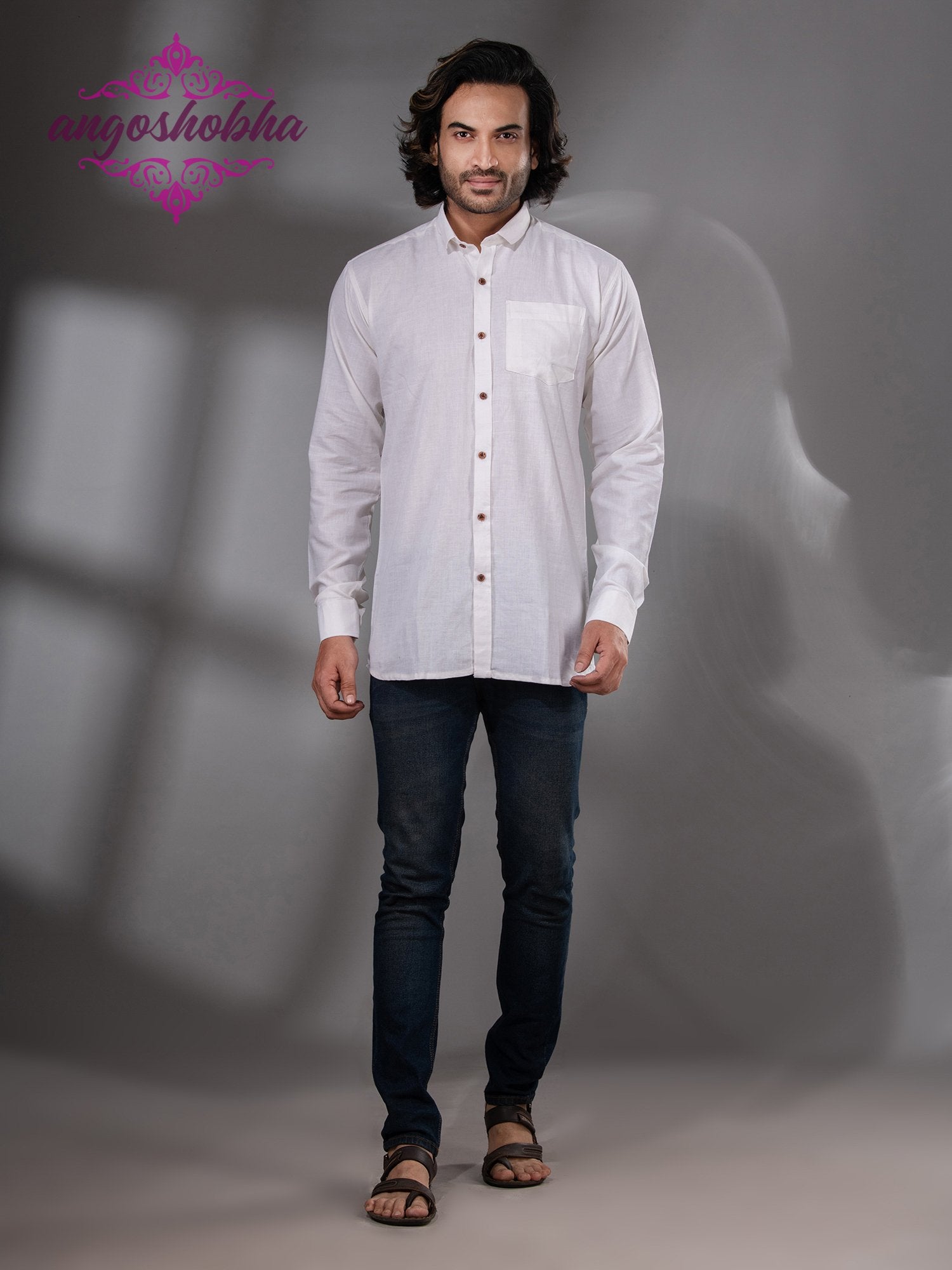 White Cotton Men's Shirt
