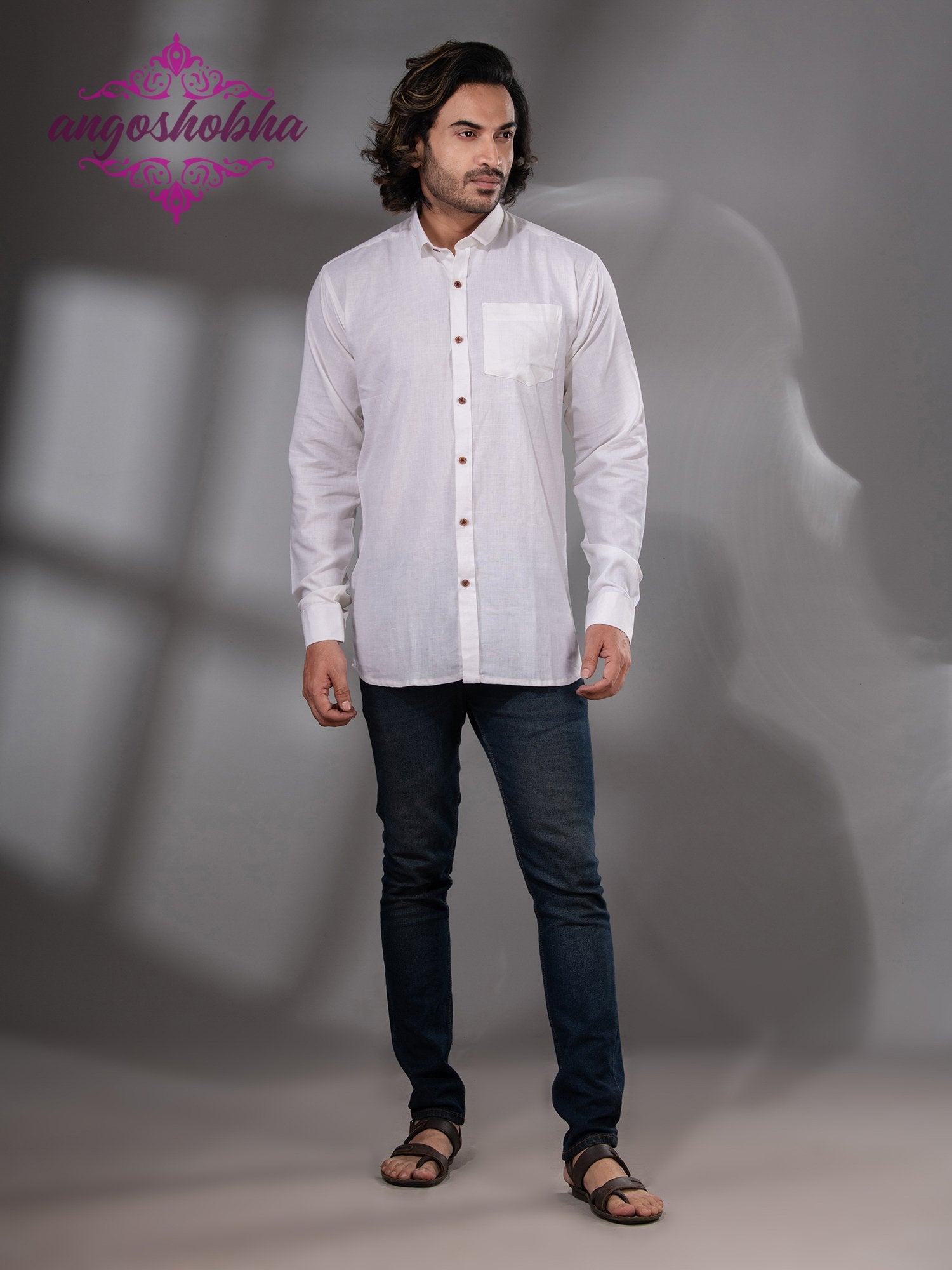 White Cotton Men's Shirt