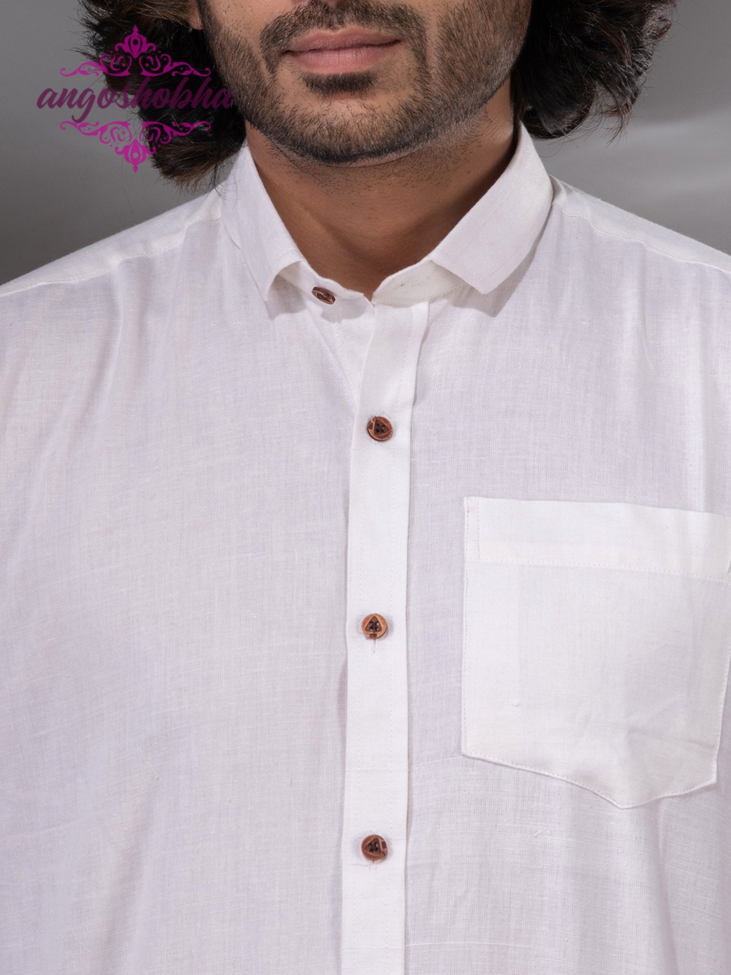 White Cotton Men's Shirt