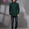 Bottle Green Cotton Men's Shirt