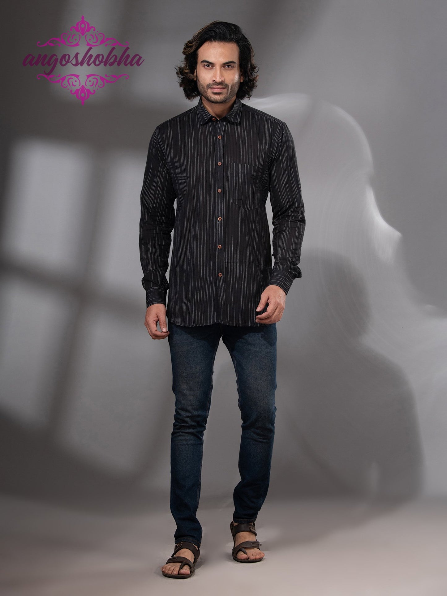 Black Cotton Men's Shirt