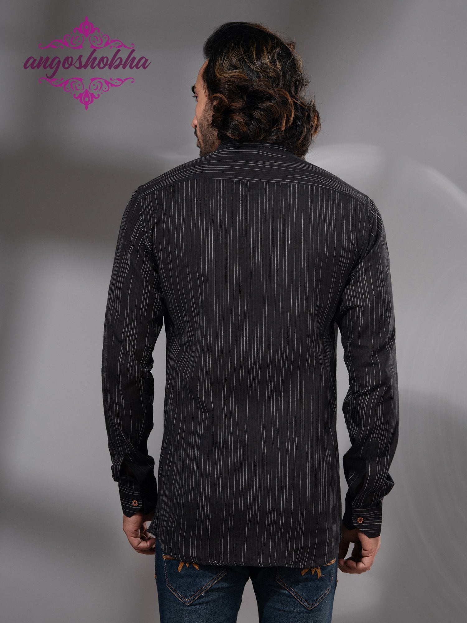 Black Cotton Men's Shirt