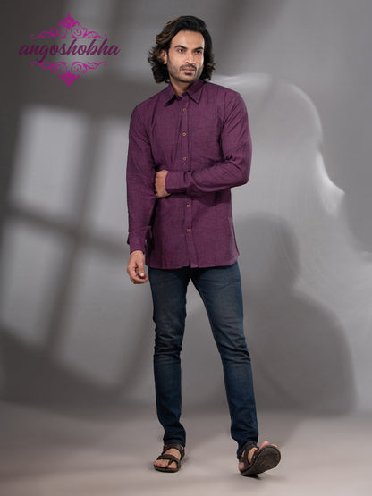 Plum Purple Cotton Men's Shirt