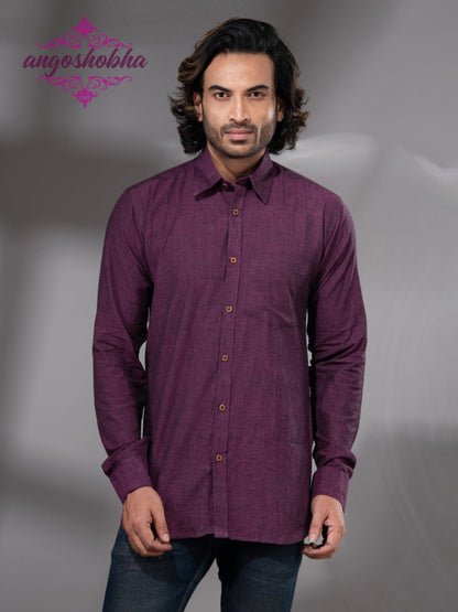 Plum Purple Cotton Men's Shirt