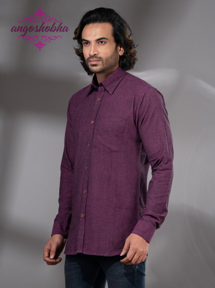 Plum Purple Cotton Men's Shirt