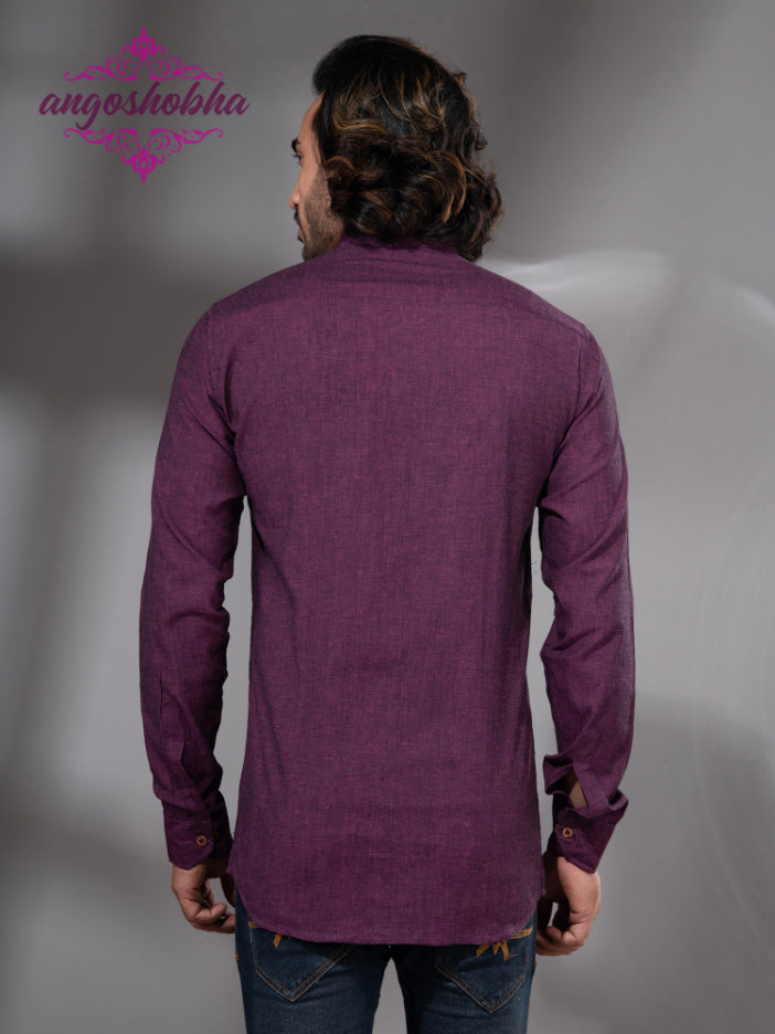 Plum Purple Cotton Men's Shirt