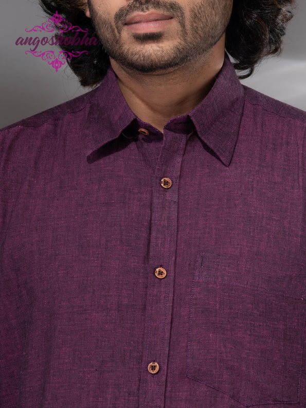 Plum Purple Cotton Men's Shirt