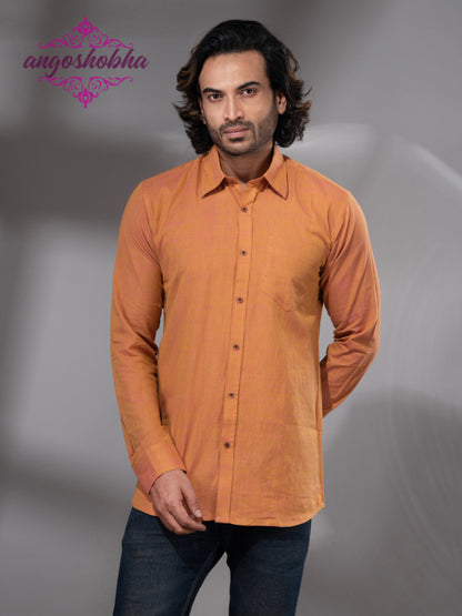 Mustard Cotton Men's Shirt