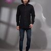 Black Cotton Men's Shirt