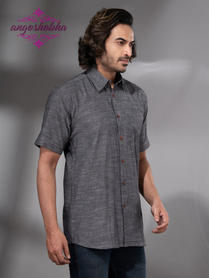 Grey Cotton Men's Shirt