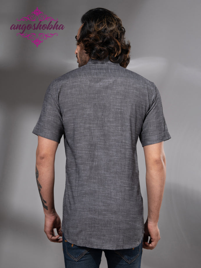 Grey Cotton Men's Shirt