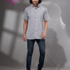 Silver Cotton Men's Shirt