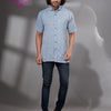 Sky Blue Cotton Men's Shirt