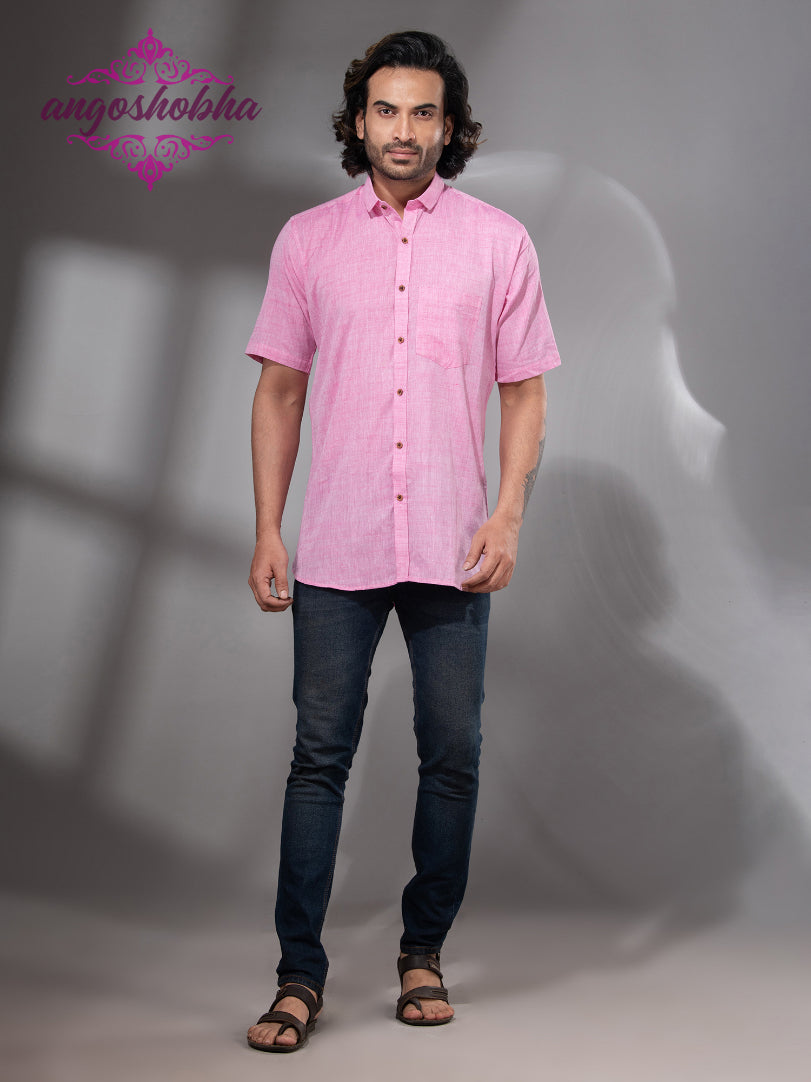 Blush Pink Cotton Men's Shirt