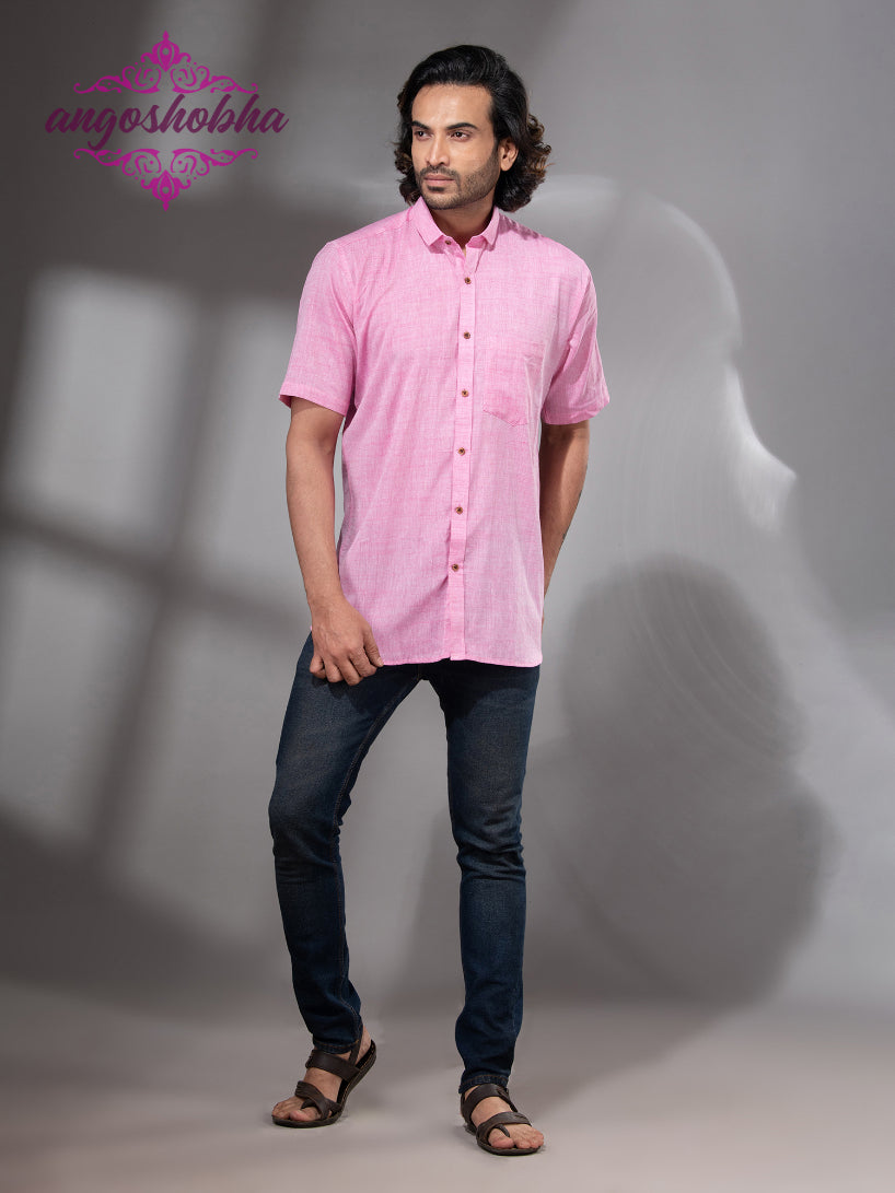Blush Pink Cotton Men's Shirt