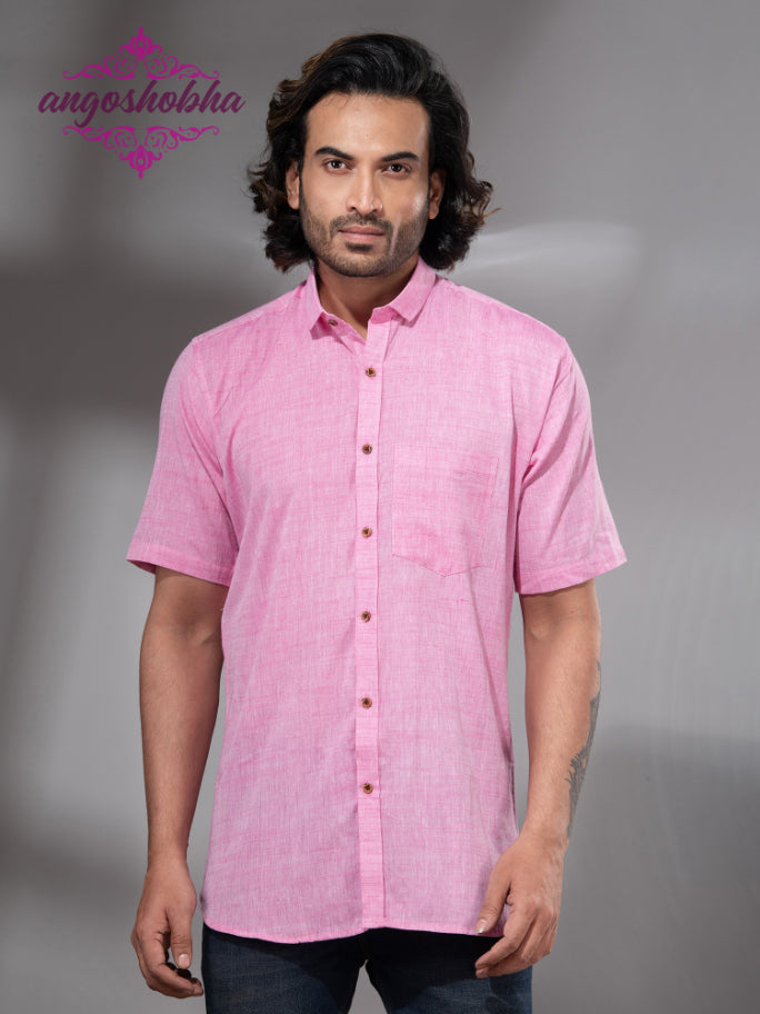 Blush Pink Cotton Men's Shirt