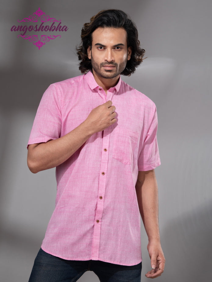 Blush Pink Cotton Men's Shirt
