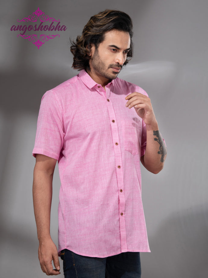 Blush Pink Cotton Men's Shirt