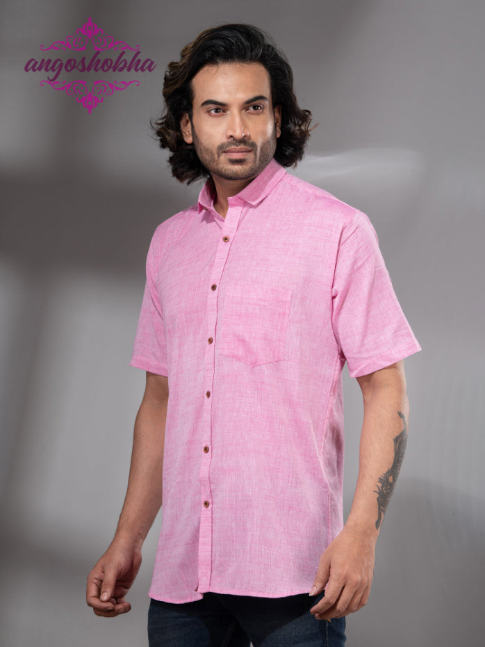 Blush Pink Cotton Men's Shirt