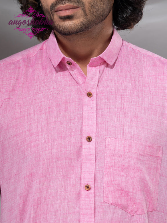 Blush Pink Cotton Men's Shirt