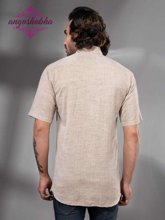 Cream Cotton Men's Shirt