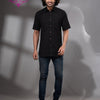 Black Cotton Men's Shirt