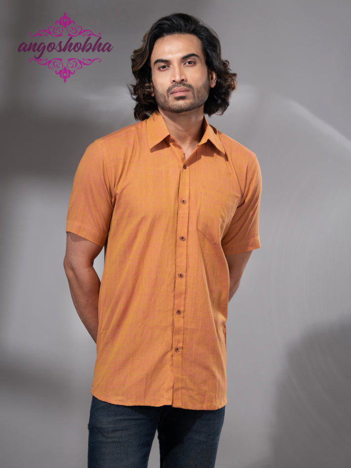 Mustard Cotton Men's Shirt