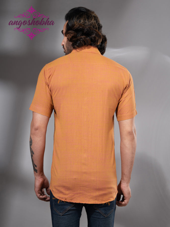 Mustard Cotton Men's Shirt